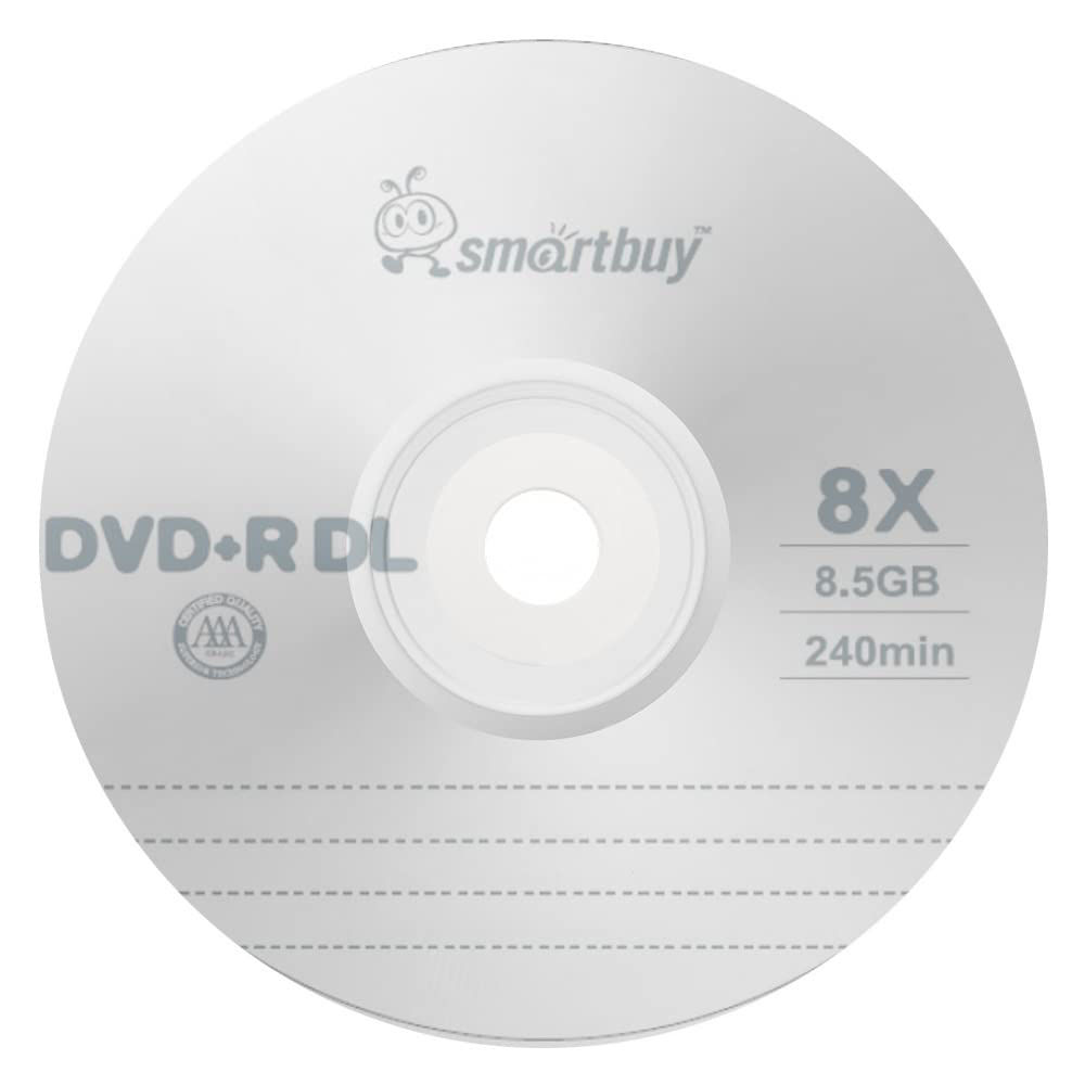 GetUSCart- Smartbuy Logo 50-disc 8.5gb/240min 8X DVD+r Dl Dual Layer ...