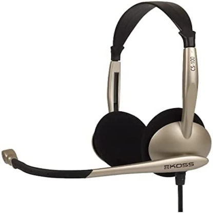 Picture of Koss CS100 Speech Recognition Computer Headset, Silver and Black