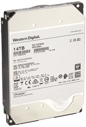 Picture of Western Digital 14TB Ultrastar DC HC530 SATA HDD - 7200 RPM Class, SATA 6 Gb/s, 512MB Cache, 3.5" - WUH721414ALE6L4