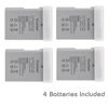 Picture of Kastar Battery (4-Pack) for Nikon EN-EL14, EN-EL14a, MH-24 and Coolpix P7000, P7100, P7700, P7800, D3100 DSLR, D3200 DSLR, D3300 DSLR, D5100 DSLR, D5200 DSLR, D5300, D5500 DSLR, Df DSLR Cameras