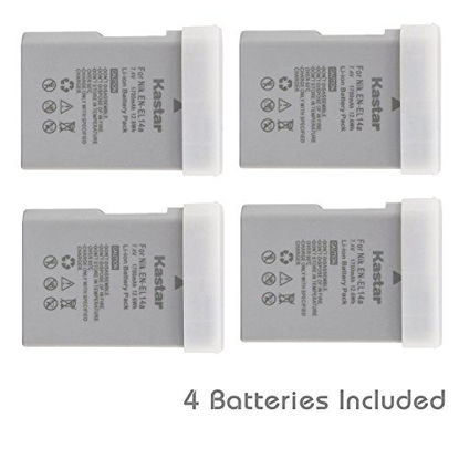 Picture of Kastar Battery (4-Pack) for Nikon EN-EL14, EN-EL14a, MH-24 and Coolpix P7000, P7100, P7700, P7800, D3100 DSLR, D3200 DSLR, D3300 DSLR, D5100 DSLR, D5200 DSLR, D5300, D5500 DSLR, Df DSLR Cameras