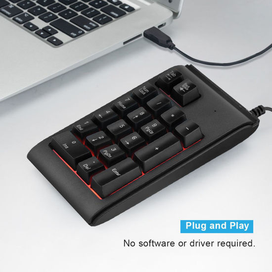 GetUSCart- USB Numpad, Plug & Play Portable Numeric Keypad, 19-Key 10 ...