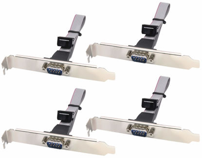 Picture of zdyCGTime 1Port DB9 RS232Serial Port Bracket to 10 pin HeaderRibbon Cable Connector Adapter, DB9 Serial Male to 10P Motherboard Header Panel Mount Cable Serial Port Bracket (12in 4Pcs) (1 Port)