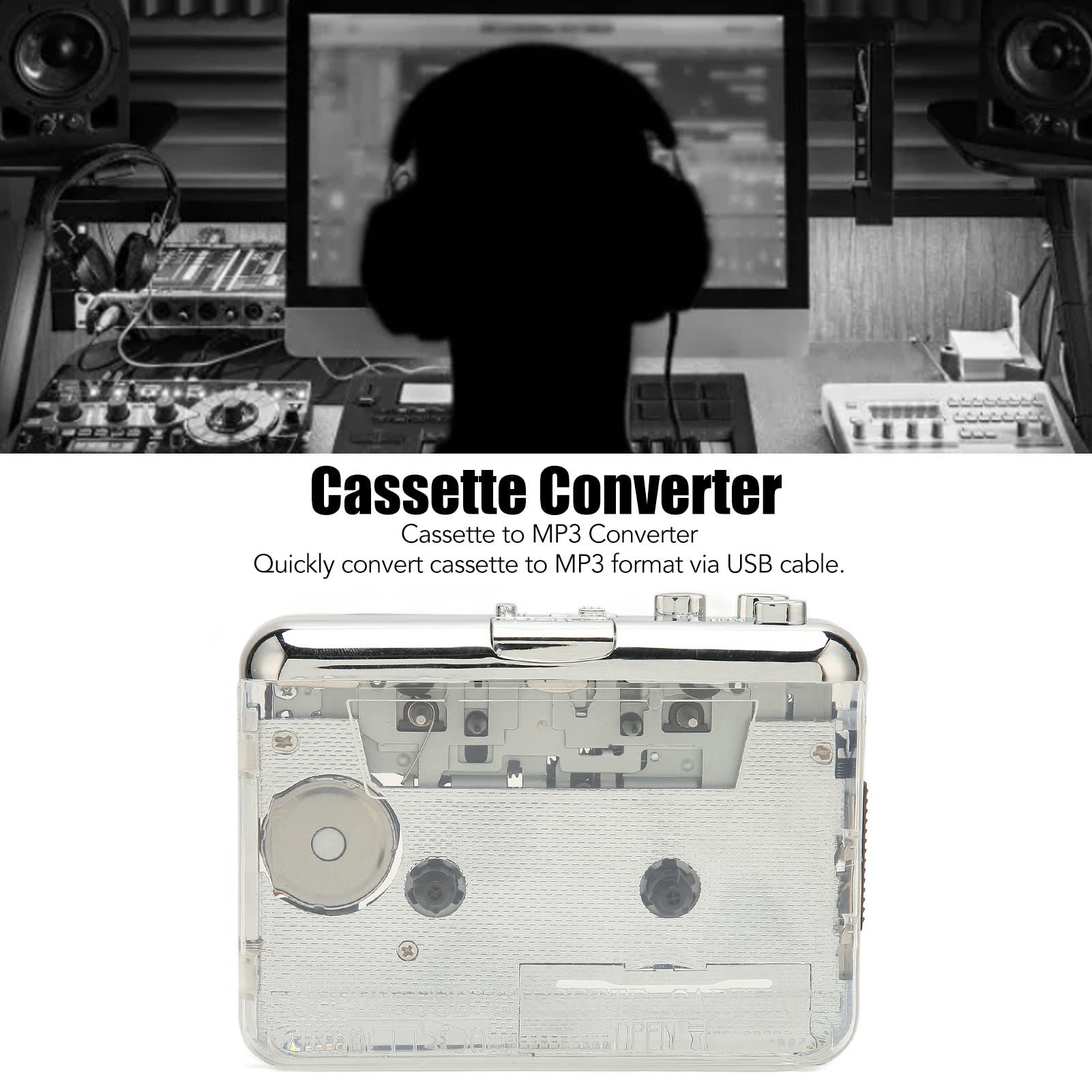 GetUSCart Updated Cassette Tape to MP3 Converter, Portable USB