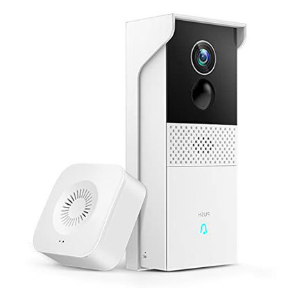Picture of [100% Wireless Installation] WiFi 2-Way Audio Video Doorbell Camera with Chime, 1080P HD, AI Human Detection,Night Vision, SD Slot & Cloud Storage, Weatherproof
