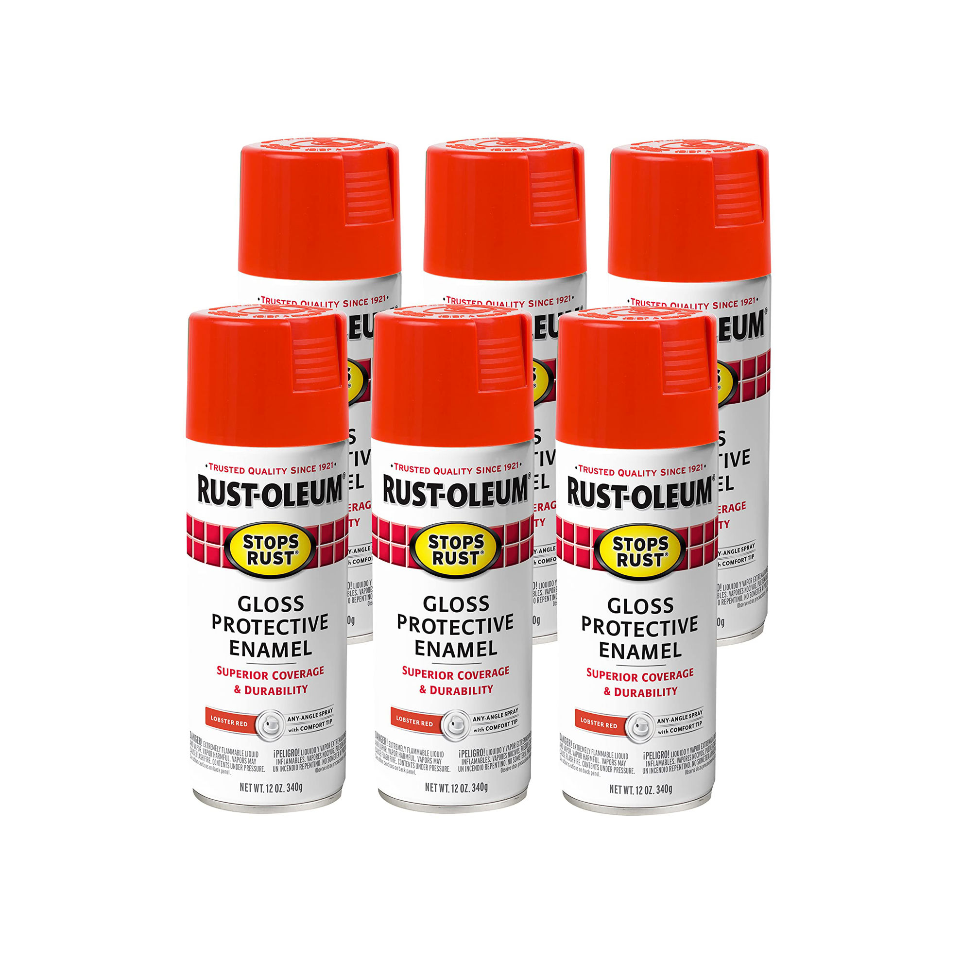 GetUSCart- Rust-Oleum 250704 Gloss Lobster Red Stops Rust Spray Paint ...
