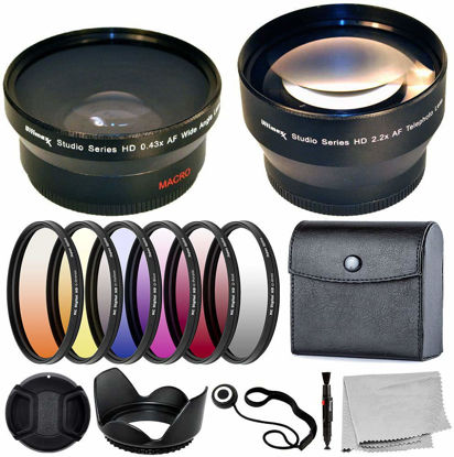 Picture of Ultimaxx 58MM Complete Lens Filter Accessory Kit with 58MM 2.2X Telephoto and .43x Wide Angle/Macro Lenses for: Canon EOS Rebel 9000D 800D 760D 750D 700D 1300D 1200D and More