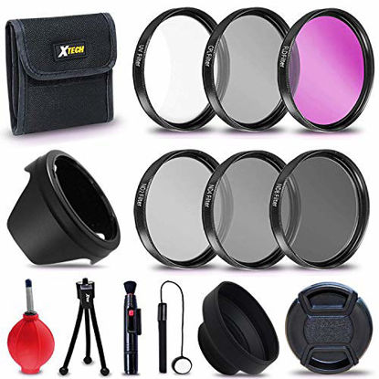 Picture of Xtech 58mm PRO Lens Accessories Kit w/ 3 Piece Filter Kit (UV FLD CPL), ND Filters Set, Lens Hoods for CANON EOS 80D 70D 77D 60D Rebel T7 T7i T6i T6s T6 T5i T5 T3i EOS 5D Mark ii iii 6D 7D 1200D 1300D