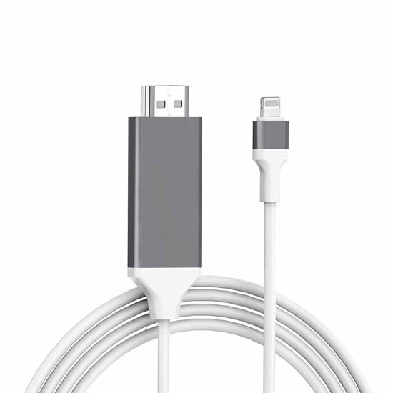 GetUSCart- Lightning to HDMI Adapter Cable - [Apple MFi Certified]  Compatible with iPhone iPad to TV - Sync Screen Connector Directly Connect  on HDTV/Monitor/Projector NO Need Power Supply (6.6 Ft)