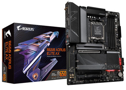 Picture of GIGABYTE B650 AORUS Elite AX (AM5/ LGA 1718/ AMD B650/ ATX/ 5-Year Warranty/ DDR5/ M.2/ PCIe 5.0/ USB 3.2 Gen2X2 Type-C/WiFi 6E/ 2.5GbE LAN/Q-Flash Plus/EZ-Latch/Gaming Motherboard)