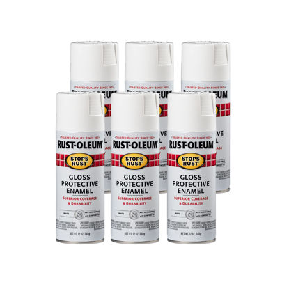 Picture of Rust-Oleum 7792830-6PK Stops Rust Spray Paint, 12-Ounce, Gloss White, 6-Pack 