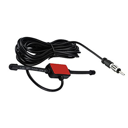 Picture of RedYutou Universal Stereo Car Antenna AM FM Radio Antenna Car Adhesive Hidden Patch Antenna Truck Car Radio Antenna 10ft DIN Plug Connector