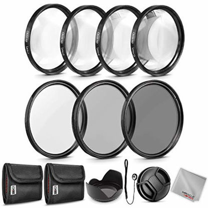 Picture of Zeikos 67MM Neutral Density Filter Set (ND2 ND4 ND8), Macro Close-Up Filter Set (+1 +2 +4 +10), Tulip Flower Lens Hood, Lens Cap and Lens Cap Keeper with Pouch and Microfiber Cloth