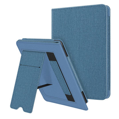 Picture of Fintie Stand Case for 6.8" Kindle Paperwhite (11th Generation-2021) and Kindle Paperwhite Signature Edition - Premium PU Leather Sleeve Cover with Card Slot and Hand Strap, Twilight Blue