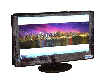 Picture of Comp Bind Technology Cover Compatible with Dell Inspiron 23'' Portable Touch Screen All-in-One Computer Monitor. Front Clear Transparent Marine Black Cover Dimensions 23''W X 2.5''D X 13.5''H