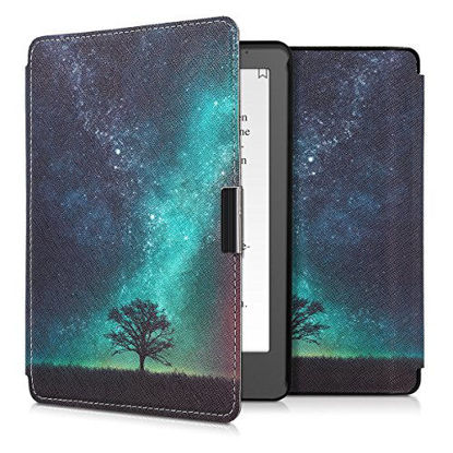 Picture of kwmobile Case Compatible with Kobo Aura Edition 2 - Case PU e-Reader Cover - Cosmic Nature Blue/Grey/Black