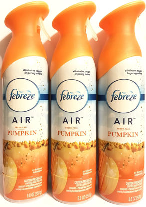 Picture of Febreze Air - Air Freshener Spray - Limited Edition - Winter Collection 2017 - Fresh-Fall Pumpkin - Net Wt. 8.8 OZ (250 g) Per Bottle - Pack of 3 Bottles