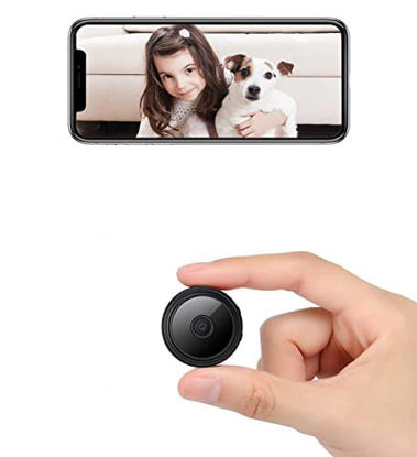 Picture of Camera Mini 1080P Smart Wireless Wireless WiFi Camera Home Security Surveillance Cam Car Tiny Nanny Cam, Small Portable Baby Cameras Dog Pet Camera for Indoor Outdoor Black