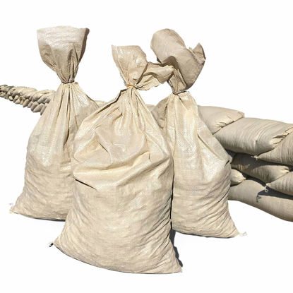 Picture of Sandbaggy Empty Poly Sandbags | Size: 14" x 26" - Beige | Military Grade | Protects Homes & Businesses From Flooding | Sand Bags Trusted by US Military | UV Protected  (10 Bags)