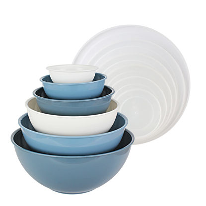 Cook with Color Mixing Bowls with TPR Lids - 12 Piece Plastic
