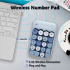 Picture of Seaciyan Wireless Number Pad, Ergonomic Cute Colorful Retro Mini Portable Numeric Keypad, 2.4G Cordless External Keyboard for Computer, Laptop (Blue)