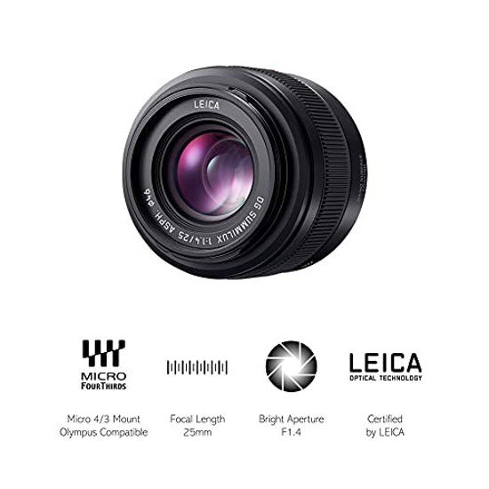 Obiettivo Panasonic Lumix H-XA025 25mm F/1.4 Leica DG Summilux – Con Rivestimento Nano Surface, Nero