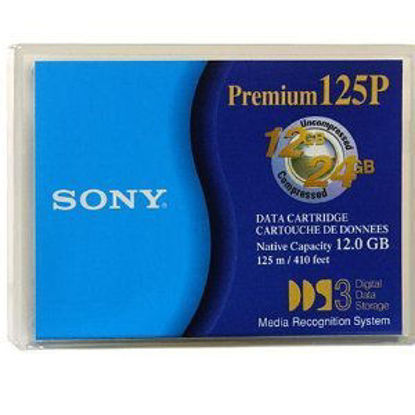 Picture of 10 pack of Sony Premium 125P DGD125P 4mm 12GB Native / 24GB Compressed Data Storage Cartridge Tape for DDS3 - 125m / 410ft