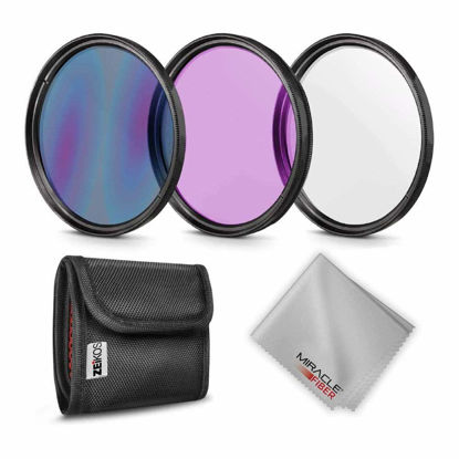 Picture of Zeikos 72mm Multi-Coated UV, CPL, FLD Professional Lens Filter Kit, Comes with Miracle Fiber Cloth and Carry Pouch, Accessory Kit for Lenses with a 72 mm Filter