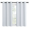 Picture of NICETOWN Room Darkening Curtain Panels for Bedroom, Easy-Care Solid Thermal Insulated Grommet Room Darkening Draperies/Drapes (Greyish White, 2 Panels, 42 by 50)
