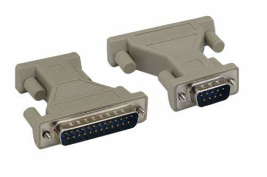 Picture of KENTEK DB9 DB25 Male to Male M/M Serial at Modem Adapter Changer Coupler RS-232 Molded Peripheral Printer