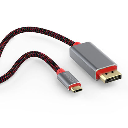 Picture of Cubilux 4K@120Hz Braided USB C to DisplayPort 1.4 Cable Compatible with Samsung DEX S22/S21/S20 Note 20/10 Tab S8/S7/S6, iPad Pro, iPad Air 4, MacBook, ThinkPad Legion Dell XPS 13/15 HP Spectre, 6 FT