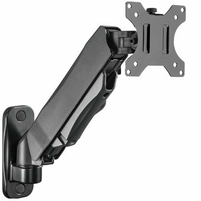 Picture of WALI Single LCD Monitor Gas Spring Wall Mount Fully Adjustable Fits 1 Screen up to 27 inch, 14.3 lbs Weight Capacity, Arm Max Extension 13.4 inch (GSWM001S), Black