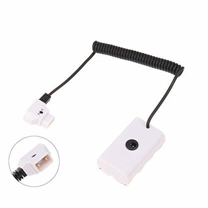Picture of Foto4easy Extendable Power Adapter Cable for D-tap Connector to NP-F Dummy Battery NP-F550/570/750/770 NP-F960 NP-F970 to Power Video LED Light Monitor (White)