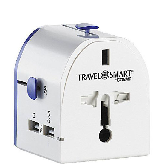 GetUSCart Conair AllInOne International Adapter with 2 USB Ports