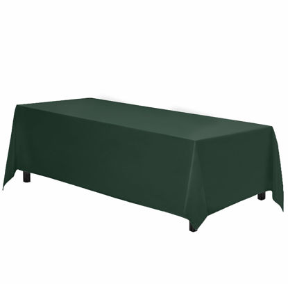 Picture of Gee Di Moda Rectangle Tablecloth | 90 x 132 Inch - Hunter Green Rectangular Table Cloth for 6 Foot Table in Washable Polyester | Great for Buffet Table, Parties, Holiday Dinner, Wedding & Baby Shower