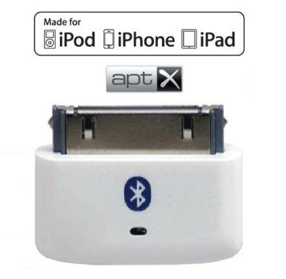 Picture of KOKKIA i10s + aptX (Luxurious White) Tiny Bluetooth iPod Transmitter for iPod/iPhone/iPad/iTouch True Apple authentication, Delivers Cleaner Audio with Reduced Latency for aptX Bluetooth receivers.