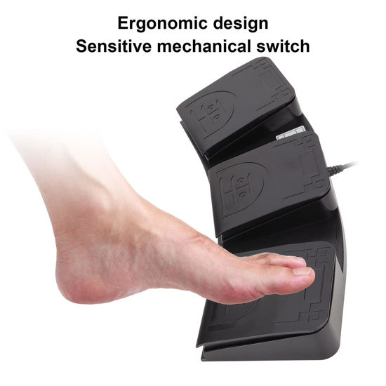 GetUSCart USB Foot Switch,3 Key PC USB Triple Foot Switch Pedal,Three