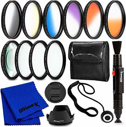 Picture of Ultimaxx 58MM Complete Lens Filter Accessory Kit for Lenses with 58MM Filter Size Designed Specifically for: Canon EOS 90D, 80D, 77D, 70D, Rebel T7, T7i, T6i, T6,T5i, T5, T4i, SL3, SL2, SL1 and More