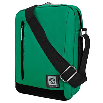 Picture of Green Anti-Theft Crossbody Tablet Travel Carrying Bag for Barnes & Noble Nook Tablet 7" 10.1", GlowLight 3, Plus