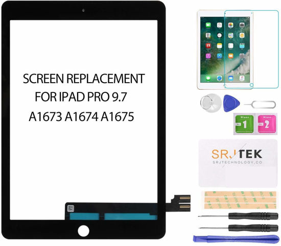 GetUSCart- SRJTEK for iPad Pro 9.7 Touch Screen Replacement,Touchscreen  (Not LCD!) Touch Digitizer,Glass Repair Parts Kit for iPad Pro 9.7 2016  A1673 A1674 A1675 Black…