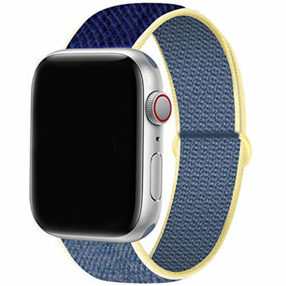 Picture of YC YANCH Sport Loop Compatible with Apple Watch Band 42mm/ 44mm, Breathable Soft Wristband Strap Replacement Compatible for iWatch Series 1/2/3/4/5/6/SE (42mm/44mm, Alaskan Blue)