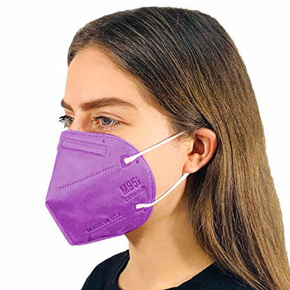 Picture of M95i Disposable 5-Layer Efficiency Protective Adult Face Mask 5-Ply Design Made in USA 5 Units (Lavender Purple)