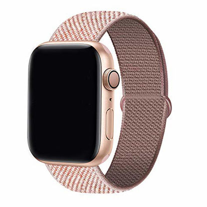 Picture of YC YANCH Sport Loop Compatible with Apple Watch Band 42mm/ 44mm, Breathable Soft Wristband Strap Replacement Compatible for iWatch Series 1/2/3/4/5/6/SE (42mm/44mm, Rose Pink)