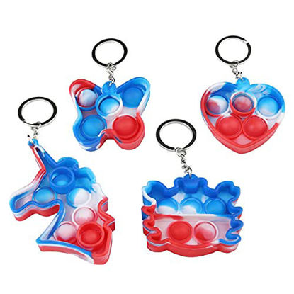 Picture of TwoYek Mini Pop Fidget Little Simple Keychain Popping Anxiety Autism Stress Reliever Bubble Game Sensory Toy Gift Kid Children Adult
