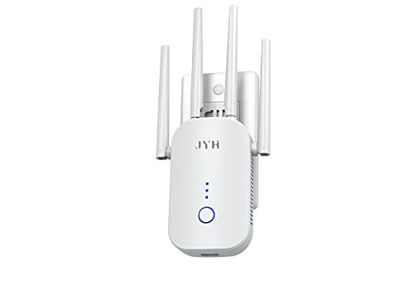 Picture of 1200Mbps WiFi Extender, 2.4 & 5GHz Dual Band WiFi Booster with Ethernet Port 4 Antennas WiFi Range Extender 360° Full Coverage WiFi Repeater Internet Booster (New Model)