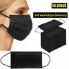 Picture of 50PCS 3 ply black disposable face shield filter protection breathable dust proof