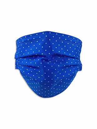 Picture of Calabrum Disposable Face Mask, Face Mask 12-Pack Disposable Face Mask (Royal Blue Dot)