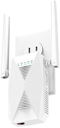Picture of 1,2 Gigabit WiFi Extender Signal Booster with Ethernet Port up to 8,574sq.ft Coverage - Dual Band 5G / 2.4 GHz - Newer 2022 Release - Wireless Repeater & Access Point, 38+ Devices