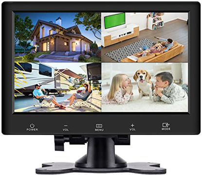 Picture of 10.1 Inch IPS Security Monitor & displays,1024 x 600 Mini Monitor Small HDMI Potable Monitor Support AV HDMI VGA USB with Built-in Dual Speaker & Remote Control for Raspberry Pi PC CCTV DVR Car
