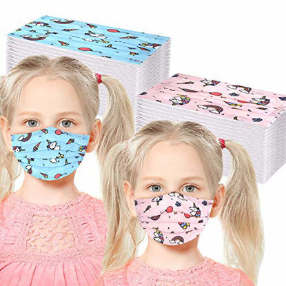 Picture of 50PC/100 PC - Unisex Kids Comfortable 3-Layers Single Use Cute Patterns Disposable Face Mask with Elastic Earloops